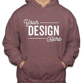 Gildan Midweight 50/50 Pullover Hoodie - Color: Heather Sport Dark Maroon