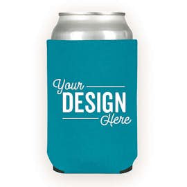 Foldable Neoprene Can Cooler - Color: Aqua