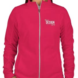 Port Authority Women's Full Zip Microfleece Jacket - Color: Dark Fuchsia