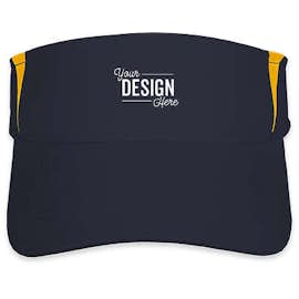 Sport-Tek Colorblock Performance Visor - Color: True Navy / Gold