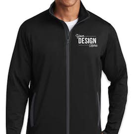 Sport-Tek Sport-Wick Stretch Full Zip Jacket - Color: Black / Charcoal Grey
