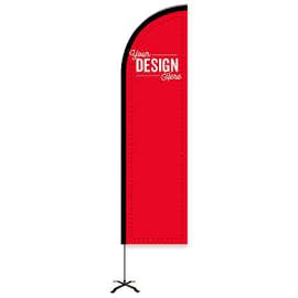 Full Color 8' Portable Feather Flag with Cross Base - Color: Red