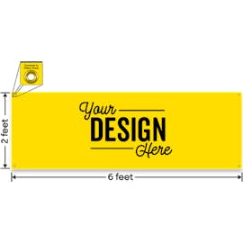 Full Color 6' x 2' Vinyl Banner - Color: Yellow