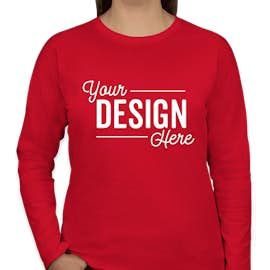 Canada - Gildan Women's 100% Cotton Long Sleeve T-shirt - Color: Red