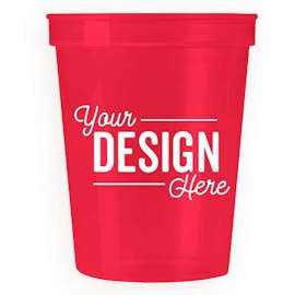 16 oz. Plastic Stadium Cup - Color: Translucent Red