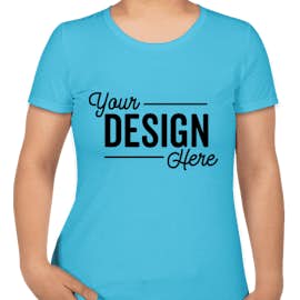 Canada - Fruit of the Loom Women's 100% Cotton T-shirt - Color: Aquatic Blue