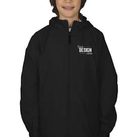 Sport-Tek Youth Full Zip Hooded Jacket - Color: Black