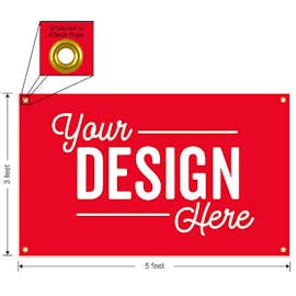 Full Color 5' x 3' Vinyl Banner - Color: Red