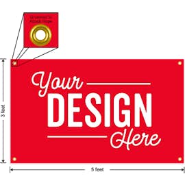 Full Color 5' x 3' Vinyl Banner - Color: Red