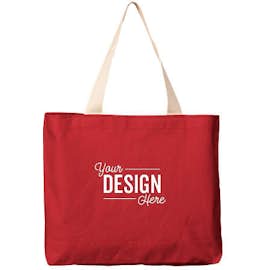 Bayside USA-Made Large 100% Cotton Canvas Tote - Color: Red
