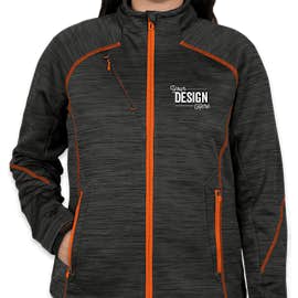 North End Women's Melange Tech Fleece Lined Jacket - Color: Carbon / Orange Soda