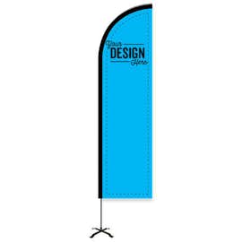 Full Color 8' Portable Feather Flag with Cross Base - Color: Columbia Blue