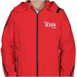 Team 365 Mesh Lined Hooded Jacket - Color: Sport Red