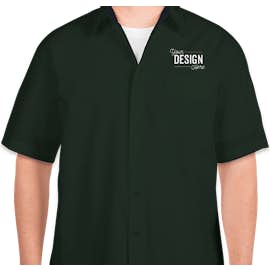 Port Authority Short Sleeve Easy Care Shirt - Color: Dark Green / Navy