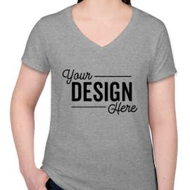 Canada - Gildan Women's 100% Cotton V-Neck T-shirt - Color: Sport Grey