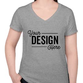 Canada - Gildan Women's 100% Cotton V-Neck T-shirt - Color: Sport Grey