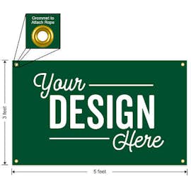 Full Color 5' x 3' Vinyl Banner - Color: Forest Green