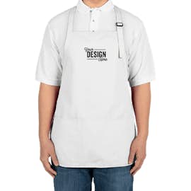 Port Authority Stain Release Medium Length Apron - Embroidered - Color: White