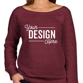 Canada - Bella + Canvas Women's Tri-Blend Wide Neck Sweatshirt - Color: Cardinal Triblend
