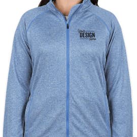 Devon & Jones Women's Heather Performance Full Zip - Color: French Blue Heather
