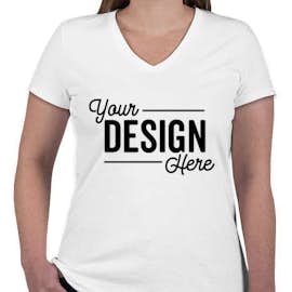 Canada - Fruit of the Loom Women's 100% Cotton V-Neck T-shirt - Color: White