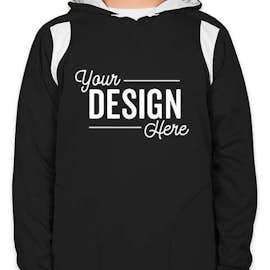 Team 365 Contrast Performance Pullover Hoodie - Color: Black / White