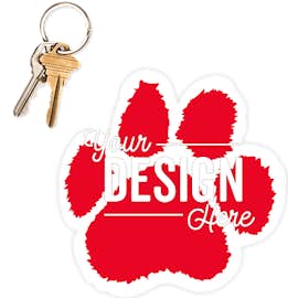 5.5 in. x 5.5 in. Paw Print Car Magnet - Color: Red / White