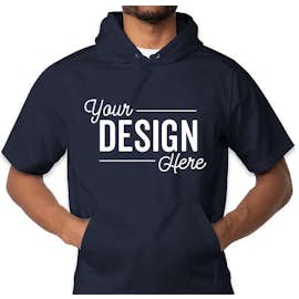 Sport-Tek Sport-Wick Short Sleeve Pullover Hoodie - Color: Navy
