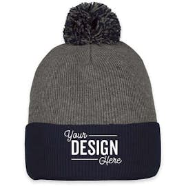 Sportsman Pom Pom Beanie - Color: Dark Heather Grey / Navy