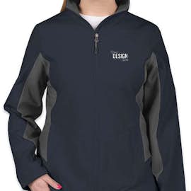 Port Authority Women's Colorblock Soft Shell Jacket - Color: Dress Blue Navy / Battleship Grey