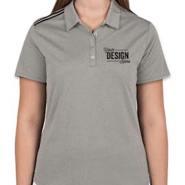 Adidas Women's Climacool 3-Stripes Shoulder Polo - Color: Medium Grey Heather