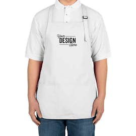 Port Authority Stain Release Medium Length Apron - Screen Printed - Color: White