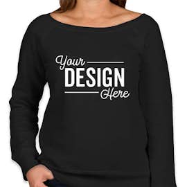 Canada - Bella + Canvas Women's Tri-Blend Wide Neck Sweatshirt - Color: Solid Black Triblend