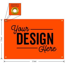 Full Color 3' x 2' Vinyl Banner - Color: Orange