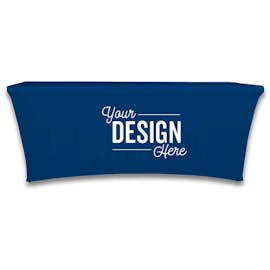Full Color 8' Stretch Tablecloth - Color: Navy