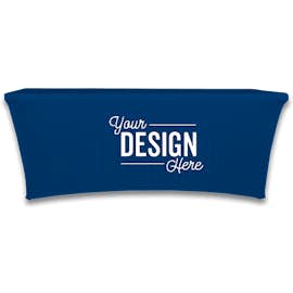 Full Color 8' Stretch Tablecloth - Color: Navy