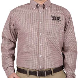 Devon & Jones Gingham Dress Shirt - Color: Burgundy
