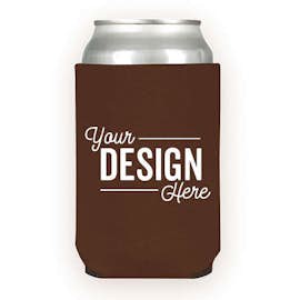 Foldable Neoprene Can Cooler - Color: Brown