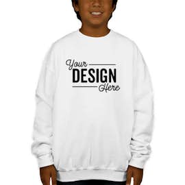 Gildan Youth Midweight 50/50 Crewneck Sweatshirt - Color: White