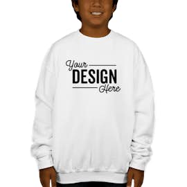 Canada - Gildan Youth Midweight 50/50 Crewneck Sweatshirt - Color: White