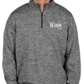 Sport-Tek Electric Heather Performance Quarter Zip Pullover - Color: Black Electric