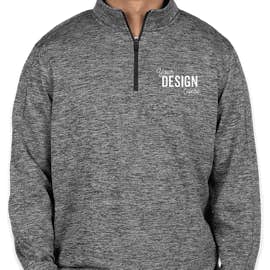 Sport-Tek Electric Heather Performance Quarter Zip Pullover - Color: Black Electric