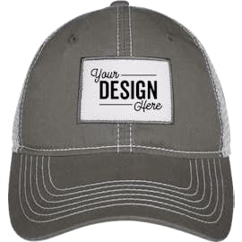 Ahead Rectangle Patch Trucker Hat - Color: Charcoal / White