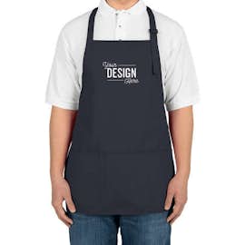 Port Authority Stain Release Medium Length Apron - Screen Printed - Color: Navy