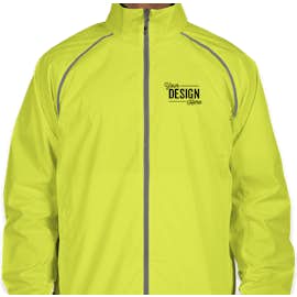 Elevate Egmont Packable Contrast Zipper Windbreaker - Color: Hi-Liter Green / Steel Grey