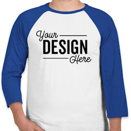 Canada - Bella + Canvas Lightweight Raglan T-shirt - Color: White / True Royal