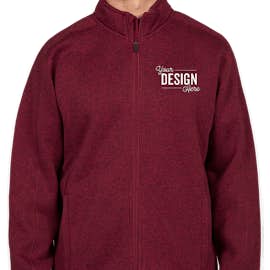 Devon & Jones Full Zip Sweater Fleece Jacket - Color: Burgundy Heather