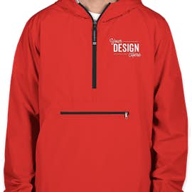 Charles River Pack-N-Go Hooded Packable Anorak - Embroidered - Color: Red