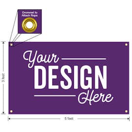 Full Color 5' x 3' Vinyl Banner - Color: Team Purple