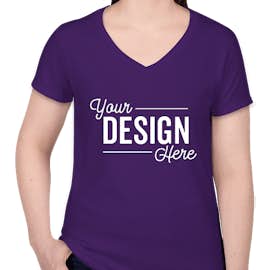 Canada - Gildan Women's 100% Cotton V-Neck T-shirt - Color: Purple